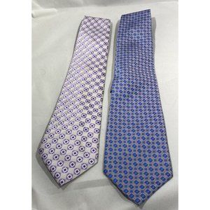 Lot Of 2 - Alex Mishra Ties Purple Tie Blue Tie Abstract Designs